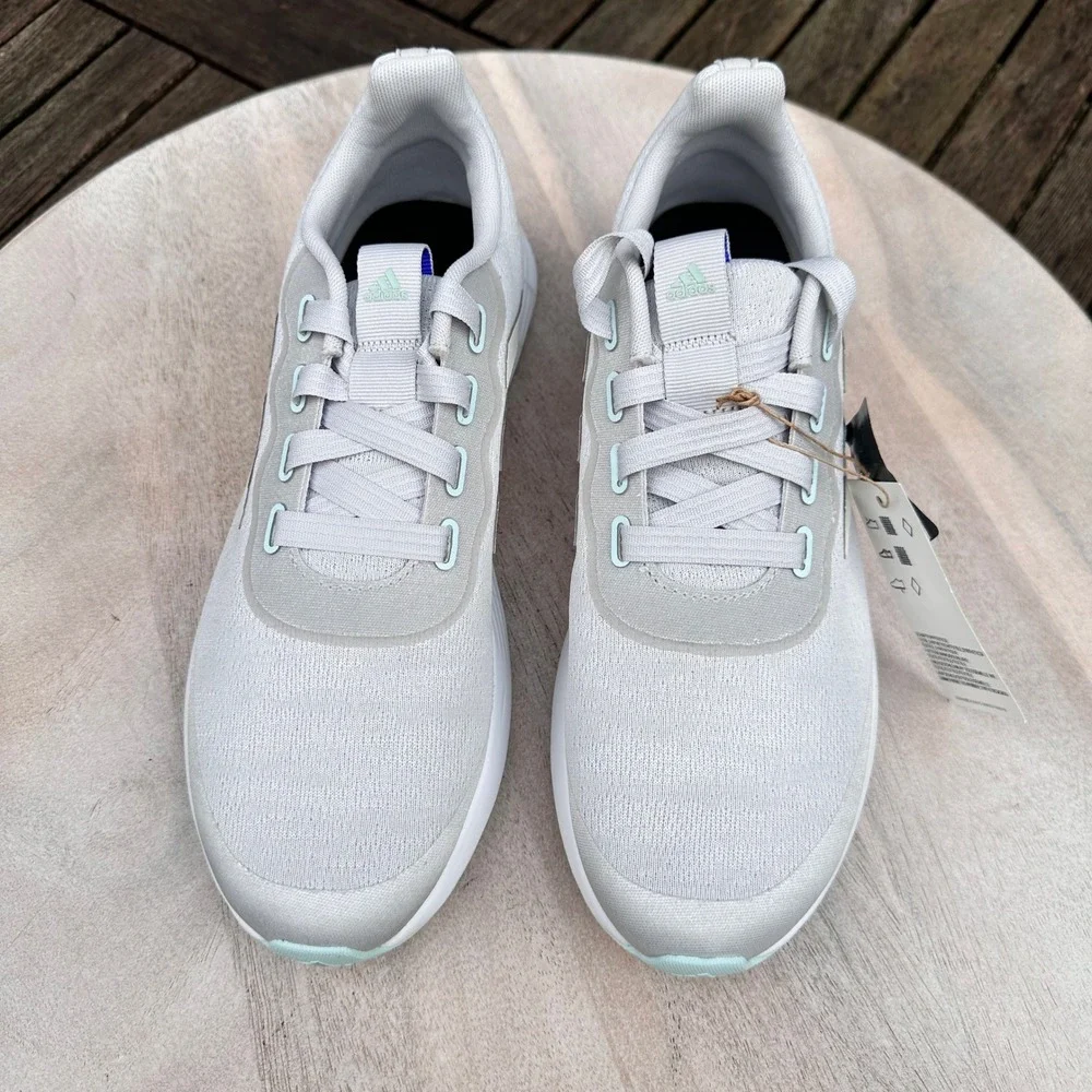 Adidas Women's QT Racer Sport Low Top Running Shoe Grey Mint Q46322 Size 9 - Picture 2 of 10